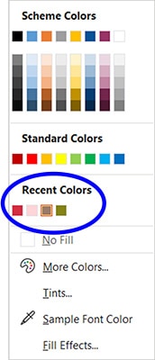 Save the recent colors you picked.