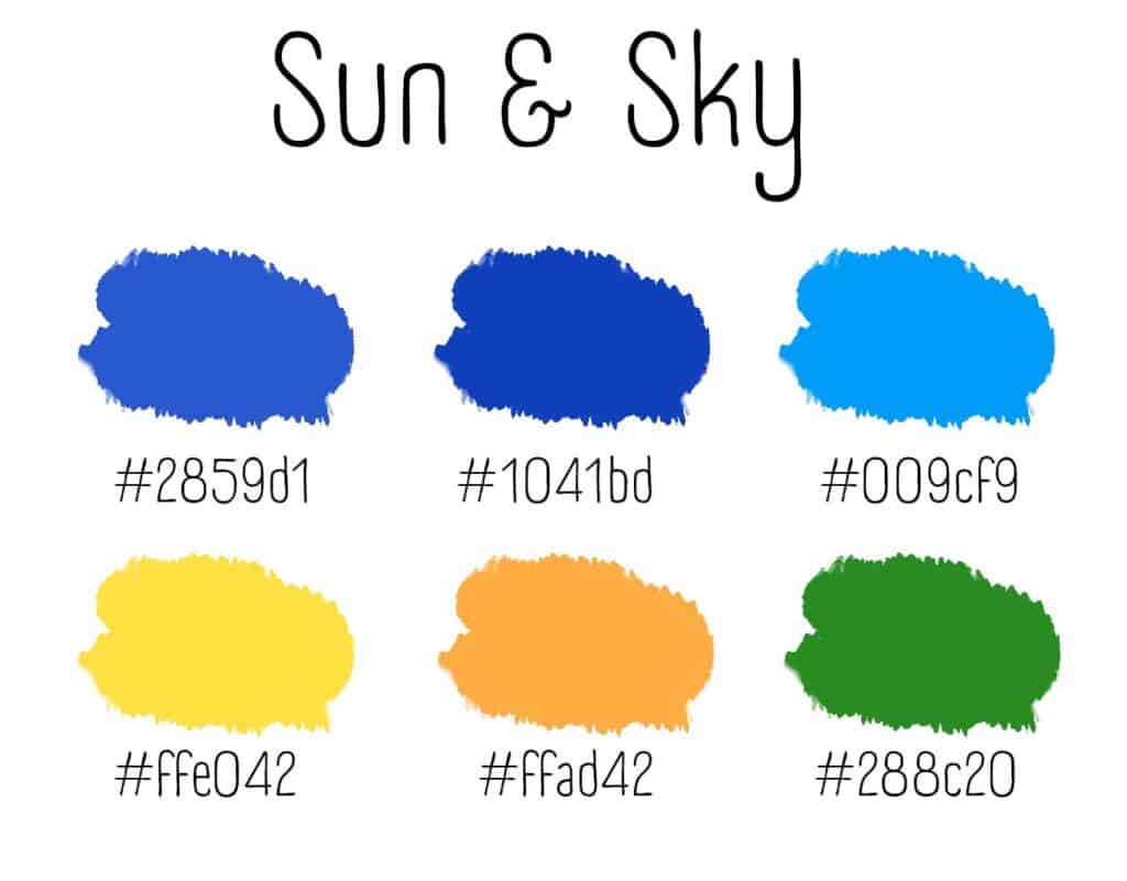 Sun and Sky Color Palette examples