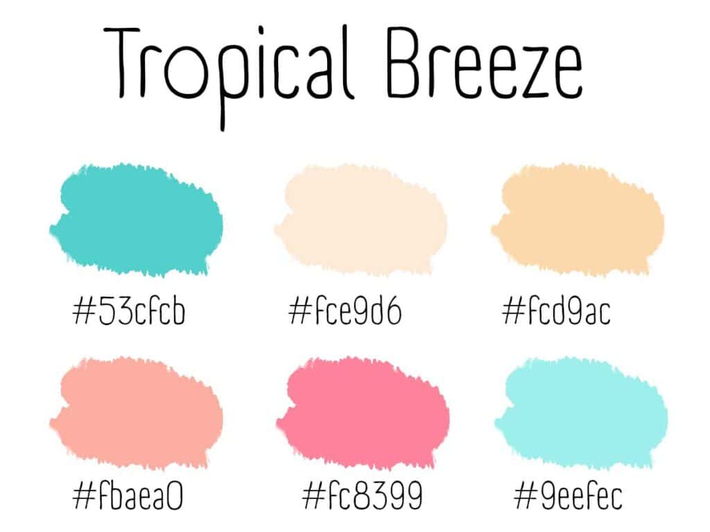 Tropical Breeze color palette examples