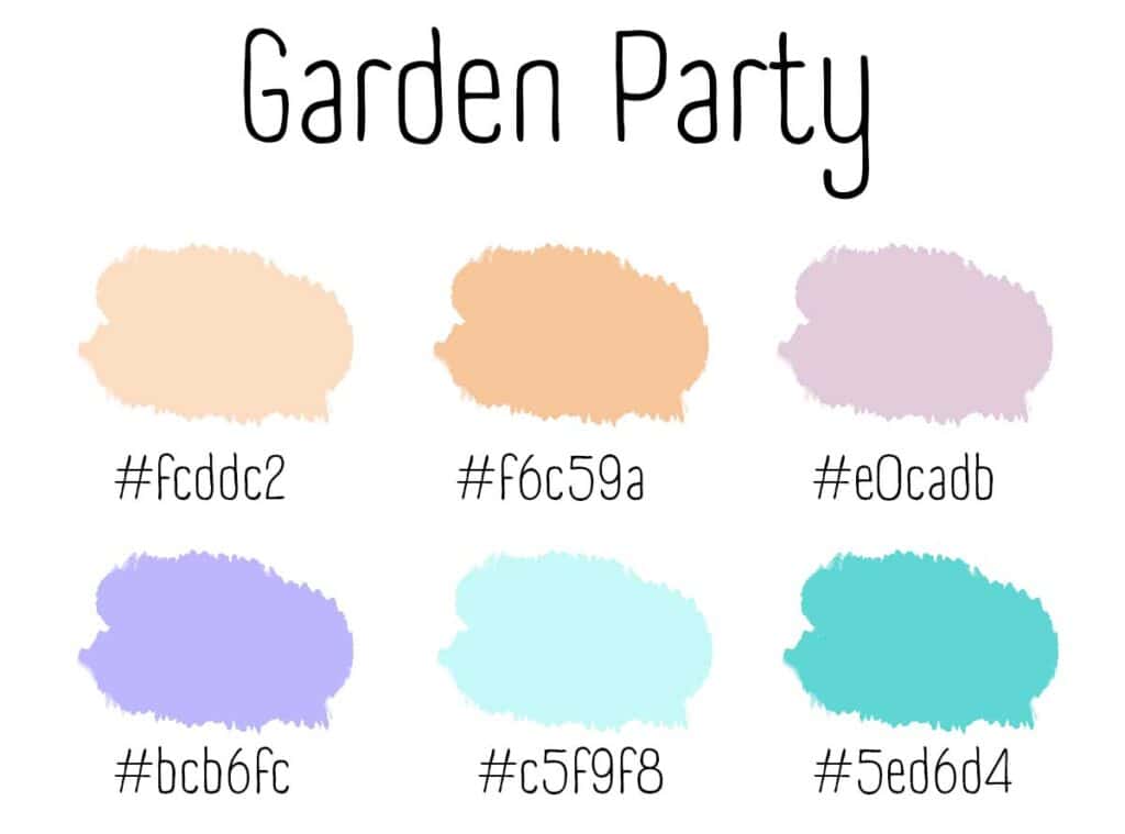 Garden party color palette examples