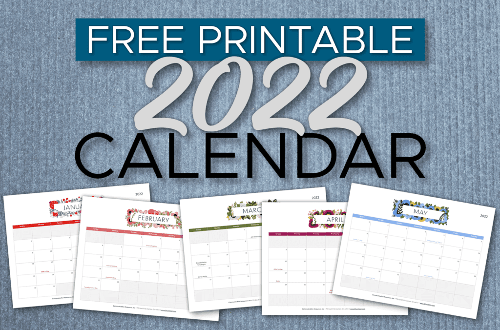 Printable 2022 Calendar Free Printable 2022 Church Calendar | Churchart.com Blog