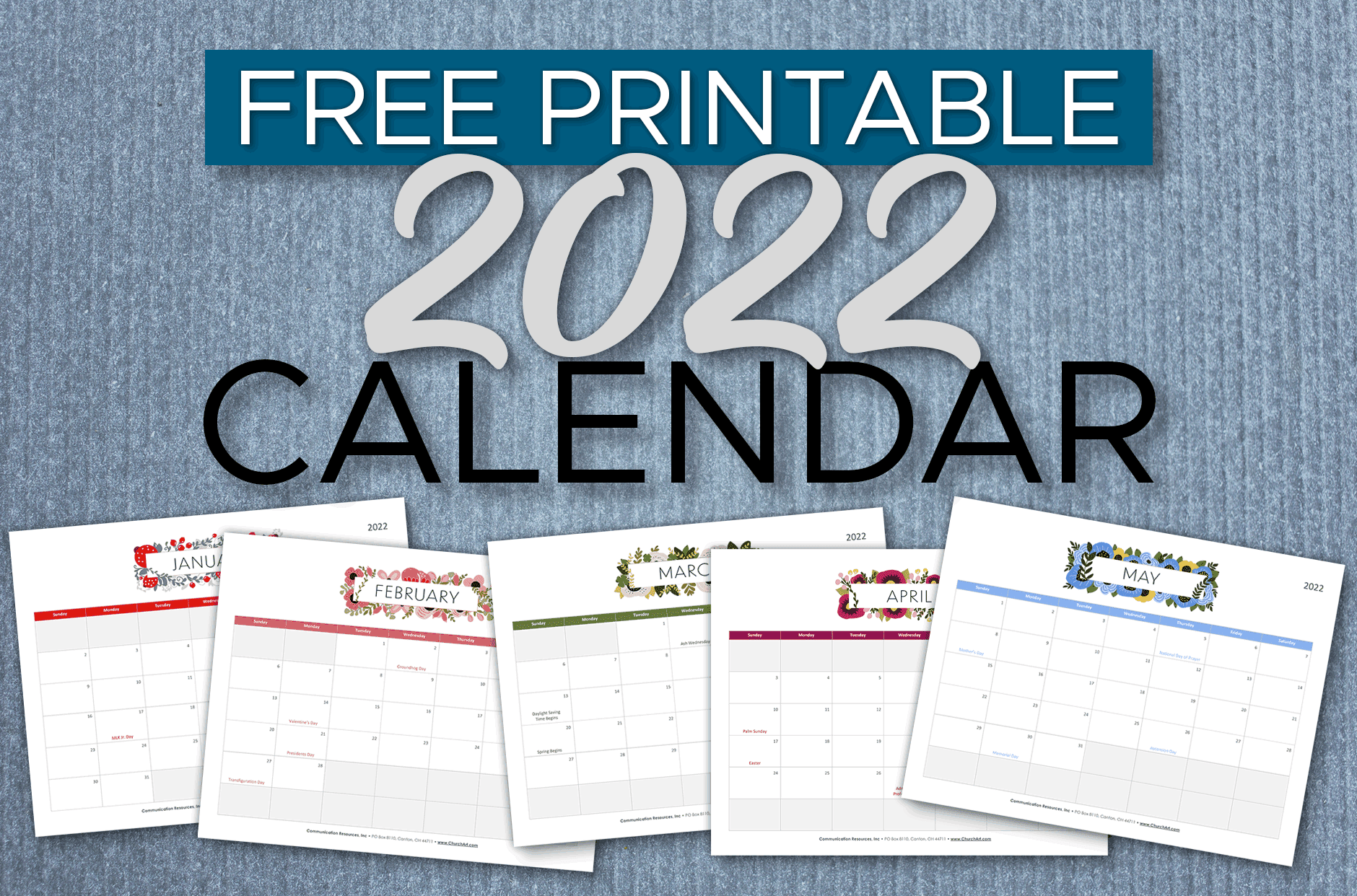 Preaching Calendar Template 2022 Free Printable 2022 Church Calendar | Churchart.com Blog