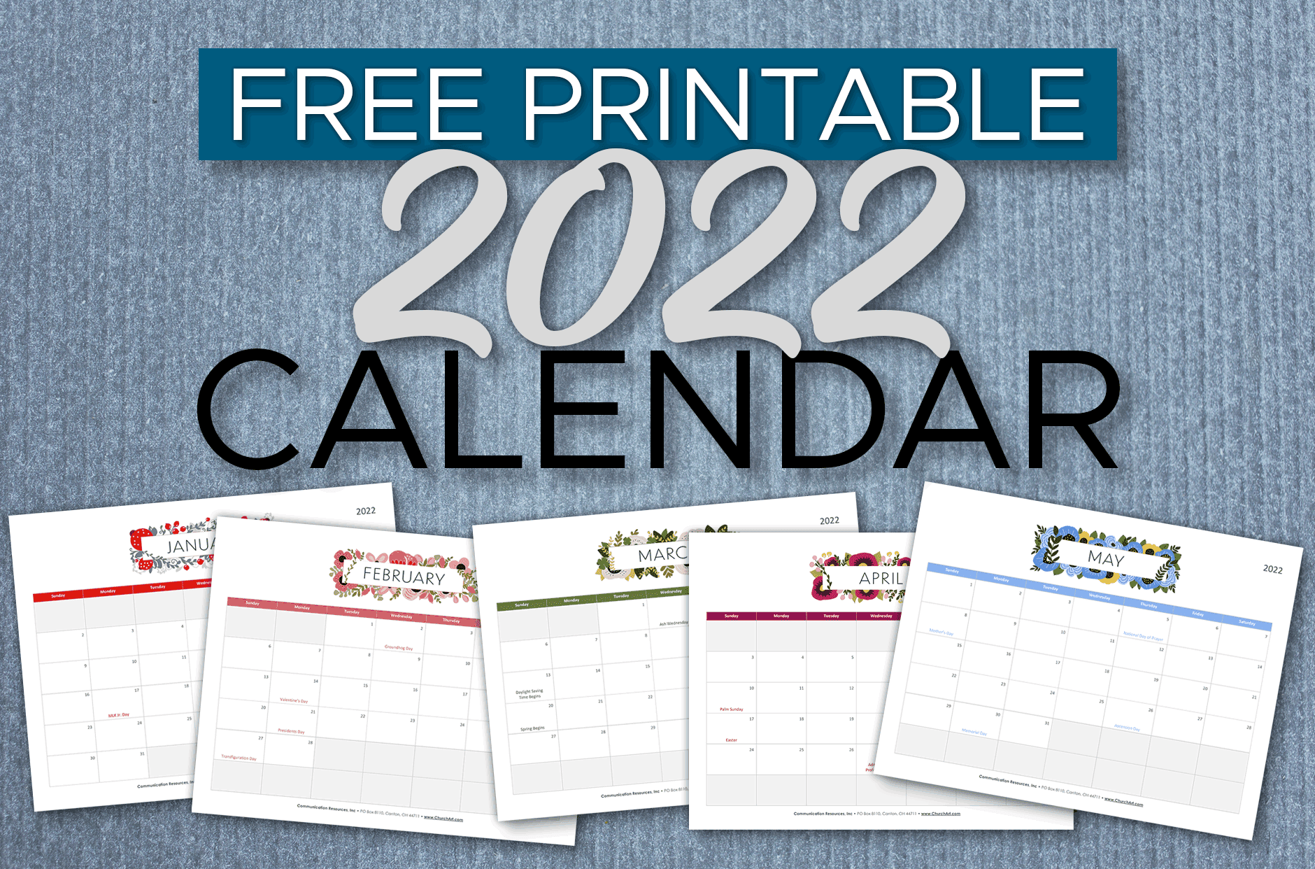 Free Printable 2022 Church Calendar | Churchart.com Blog