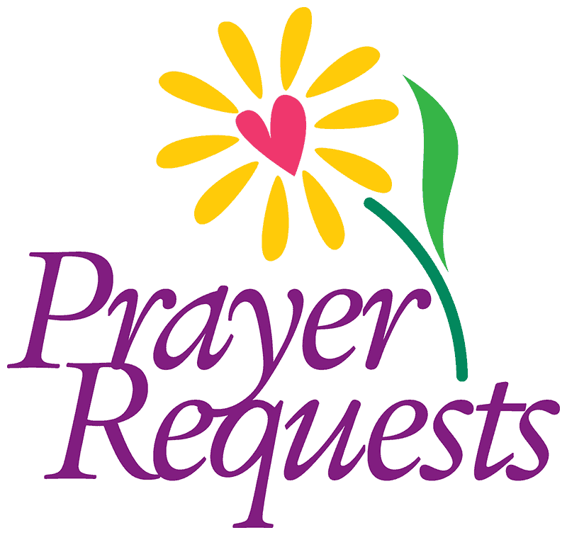 Illustration of a yellow flower with the caption Prayer Requests