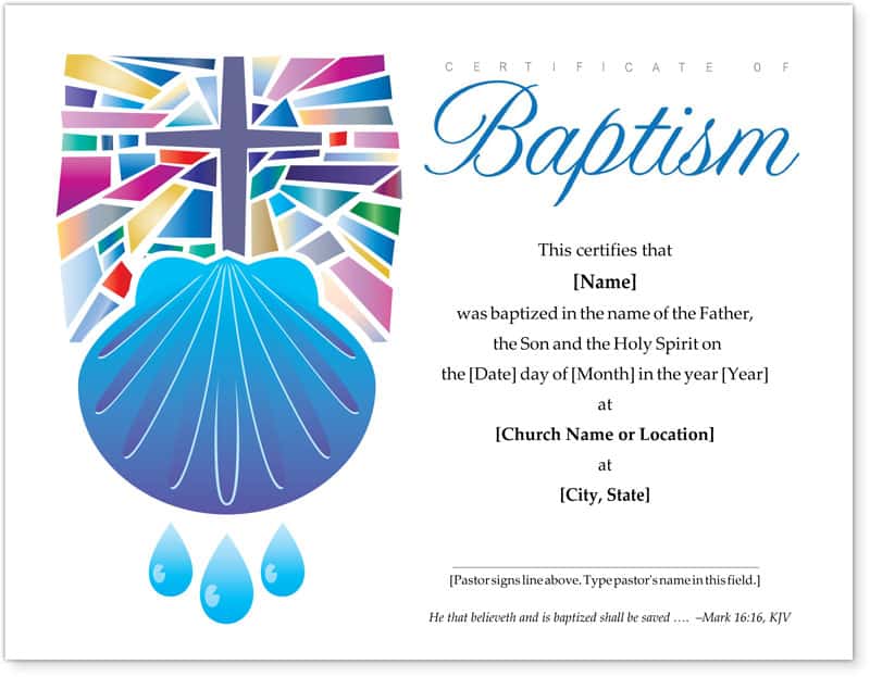 Free Printable Baptism Certificate