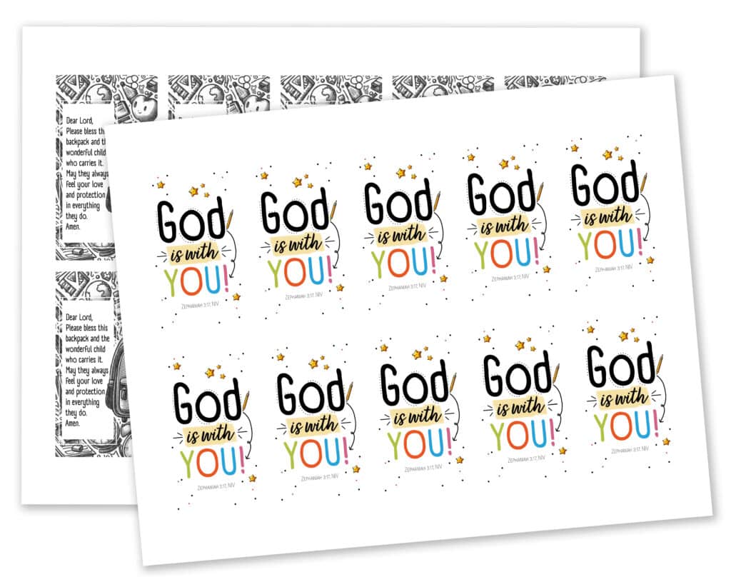 God Is With You Backpack Tags