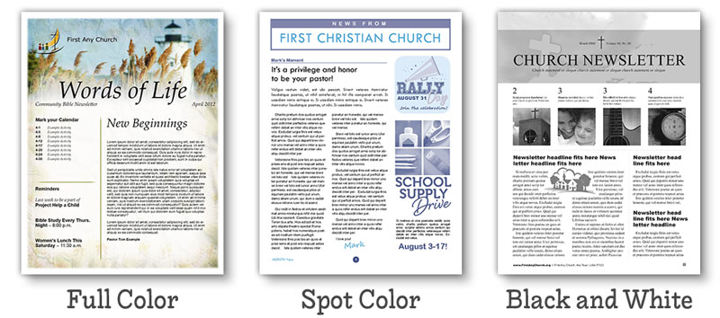 Print Quality Church Newsletters