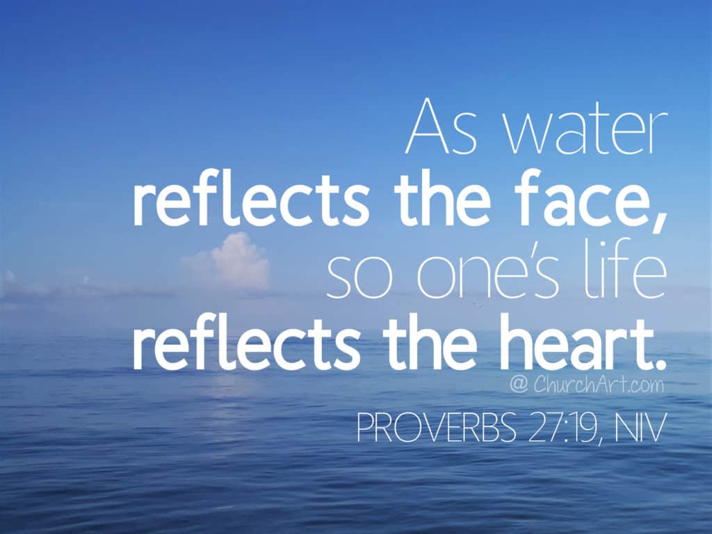 Proverbs 22:19 typed out over a photo of water and sky.