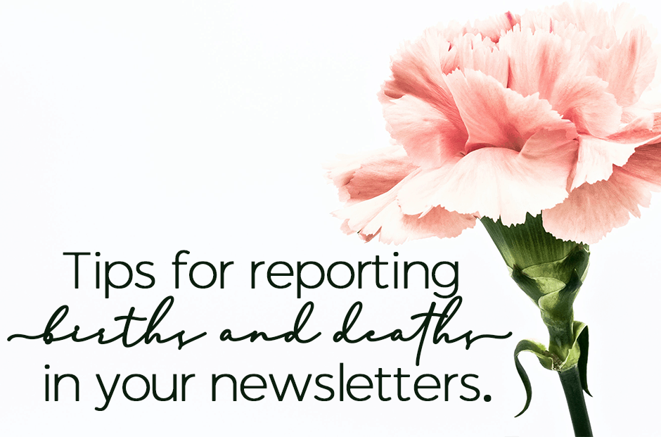 Reporting Births And Deaths In Your Church Newsletter