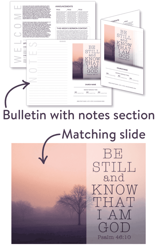 Sermon background slide can match your bulletin and sermon notes