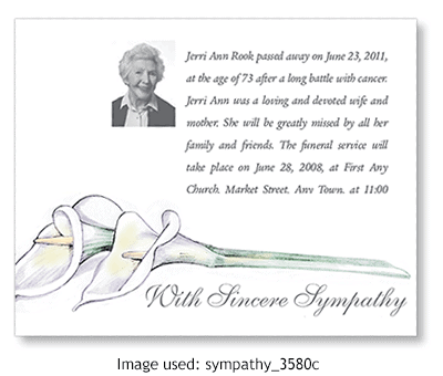 Death Announcement using clipart from ChurchArt.com