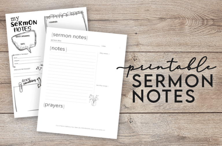 Free Printable Sermon Notes For Preschoolers Template