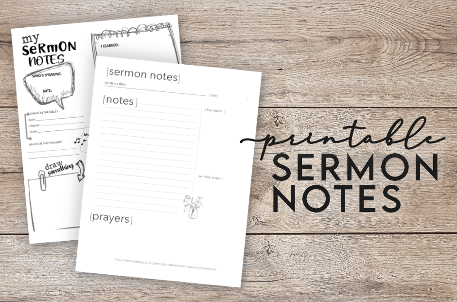 FREE Sermon Notes Templates ChurchArt Online Blog