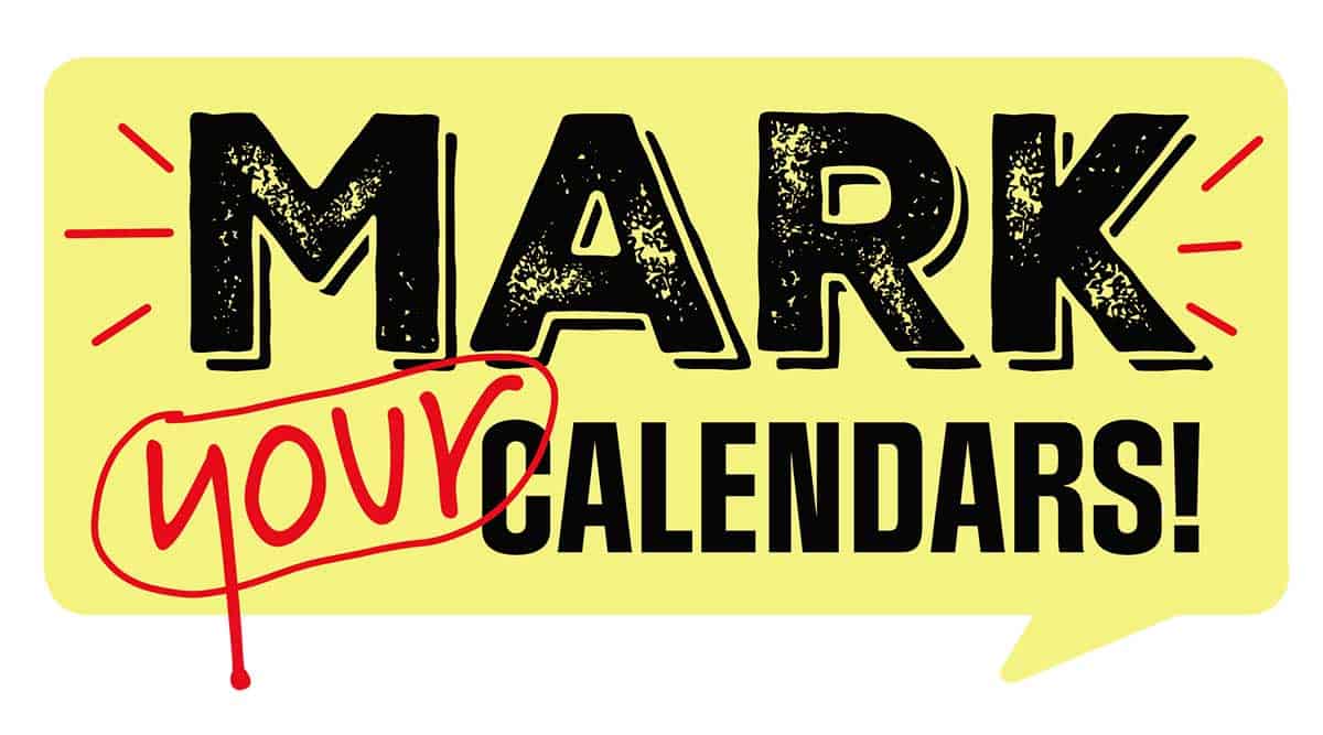 Mark your calendars graphic demonstrating how to draw attention to important church dates.