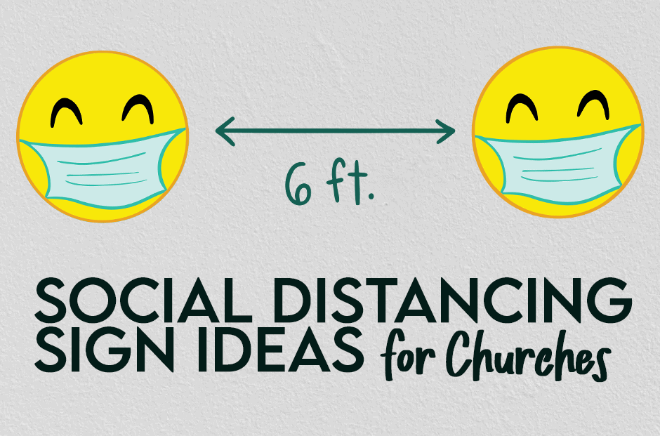 Social Distancing Sign For Church Building