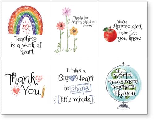 teacher appreciation printable cards